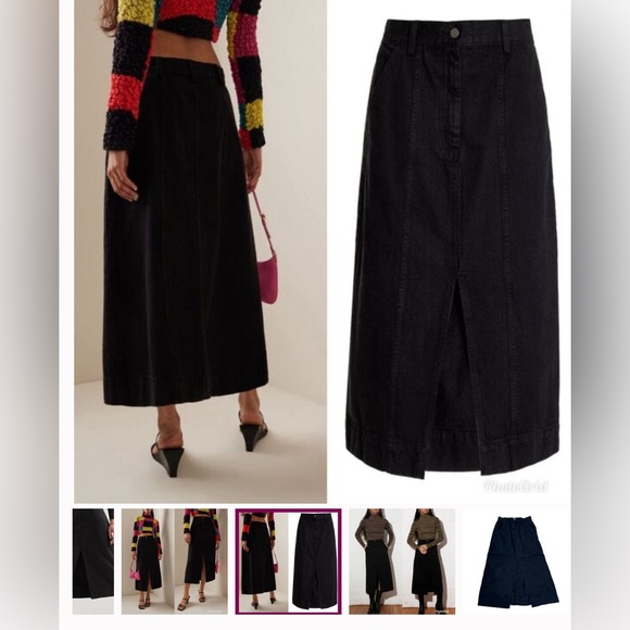 Mara Hoffman Nakita Pencil Skirt in Black Denim - Picture 2 of 6